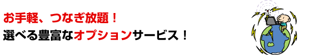 お手軽、つなぎ放題！
選べる豊富なオプションサービス！