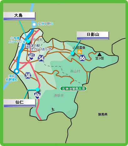 須坂周辺地図